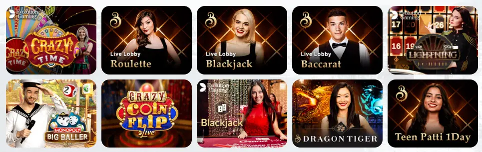 Jeux de casino en direct CASINO INTENSE